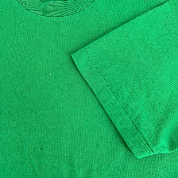 90s blank solid green tshirt 1990s vintage - Picture 4 of 7